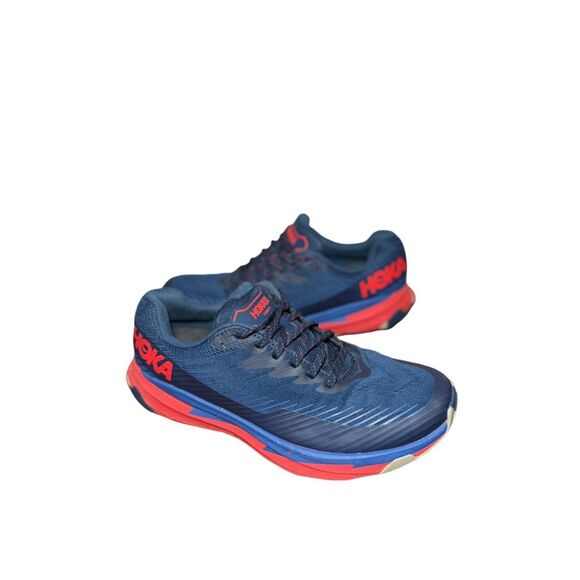 Hoka Men’s torrent 2 navy blue with red trim running shoe size 9.5 main image 5